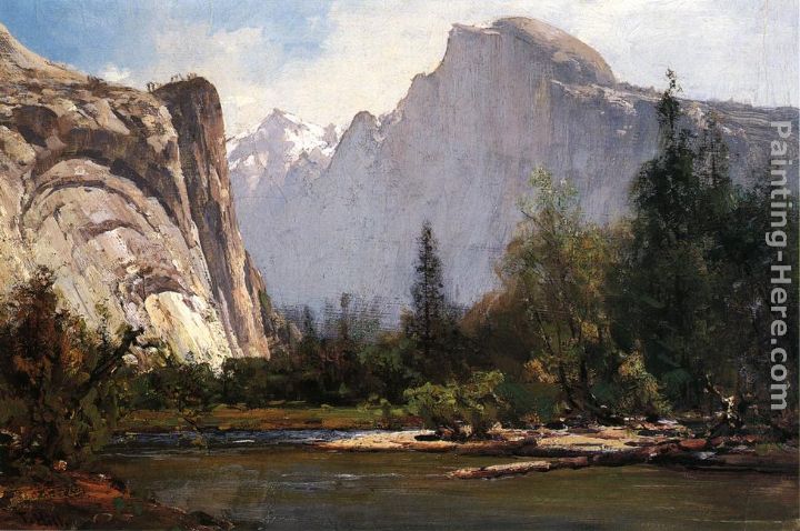Royal Arches and Half Dome, Yosemite painting - Thomas Hill Royal Arches and Half Dome, Yosemite art painting